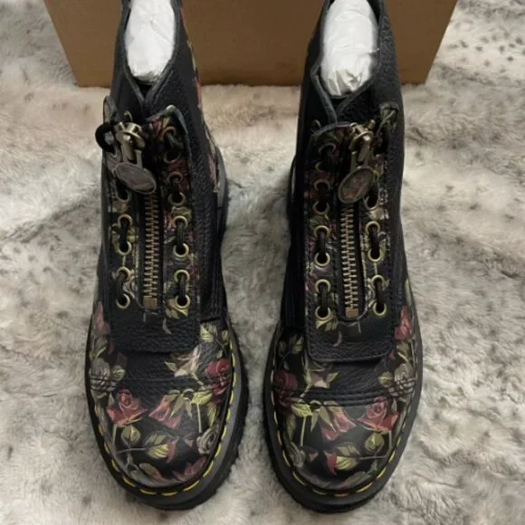 DR. MARTENS SINCLAIR DECAYED ROSES LEATHER PLATFORM BOOTS MSRP$280 Most Beloved - Picture 12 of 16